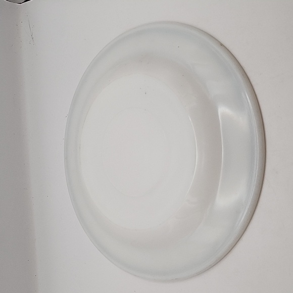 Vintage Anchor Hocking Milk Glass Plate w/ Blue 9" - Picture 3 of 6